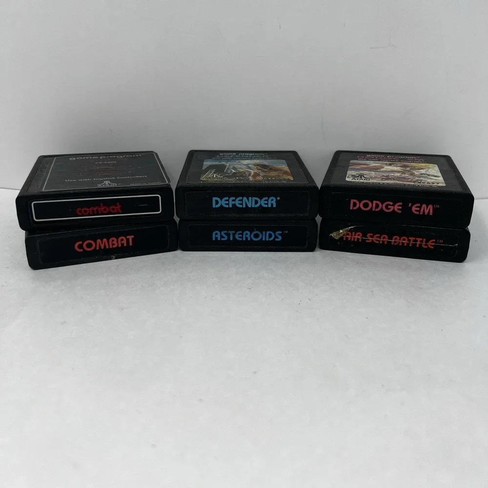 Atari 2600 Games Lot of 6 Combat Defender Asteroids Air Sea Battle Dodge